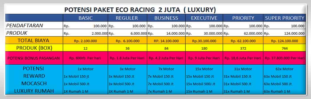 You are currently viewing Paket Usaha Bisnis Sinergy Eco Racing Terbaru